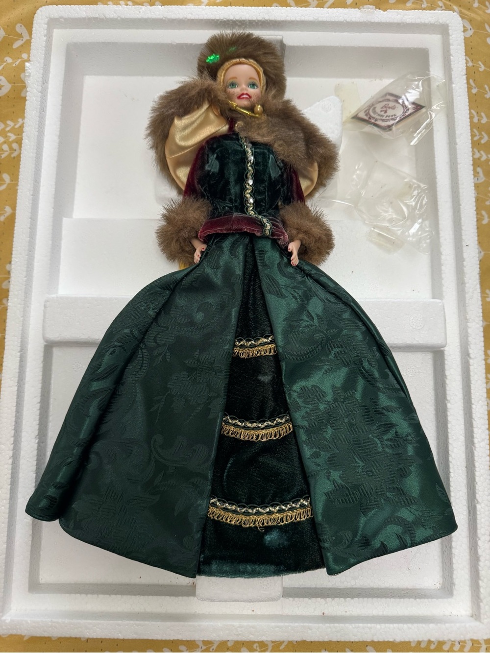 Barbie Holiday Caroler Doll Green and Blonde